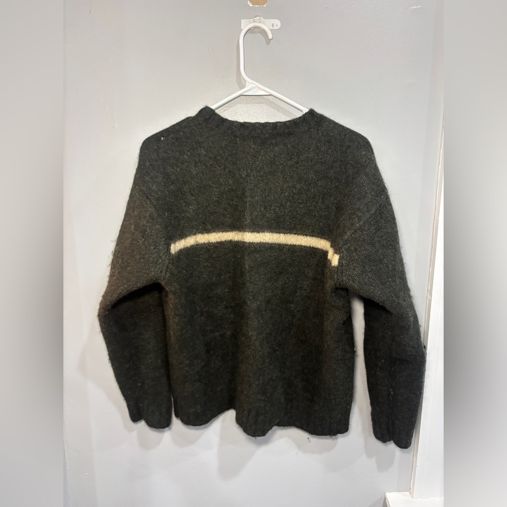 Vintage J. Crew Shetland Wool Dark Gray Sweater Size XL Pullover Crew Neck - Picture 7 of 7